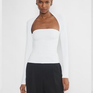 NEW NWOT Long Sleeve Contour Flourish White Top Aritzia